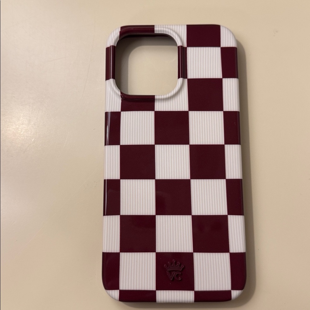 Velvet Caviar Checkered Phone Case with Crown Logo iPhone 15 Pro Max